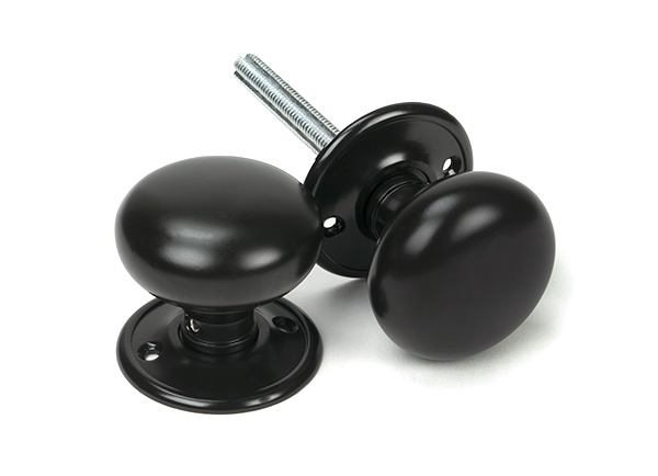 Aged Bronze Mushroom Mortice/Rim Knob Set