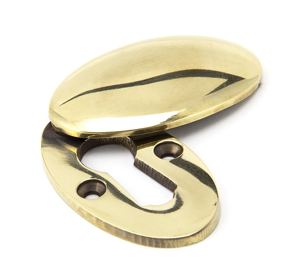 Aged Brass Oval Escutcheon & Cover