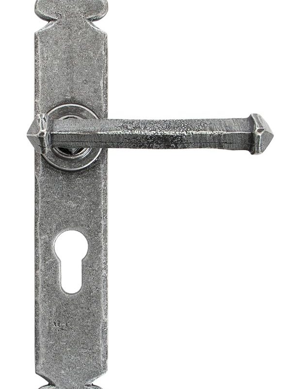 Pewter Tudor Lever Euro Lock Set