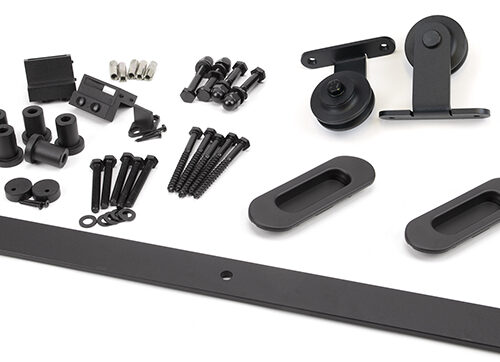 100kg Black (Top Mount) Sliding Door Hardware Kit (3m Track)
