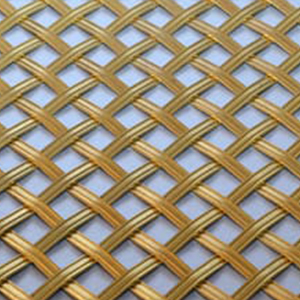 Diamond Woven Brass Grille – 5mm Reeded