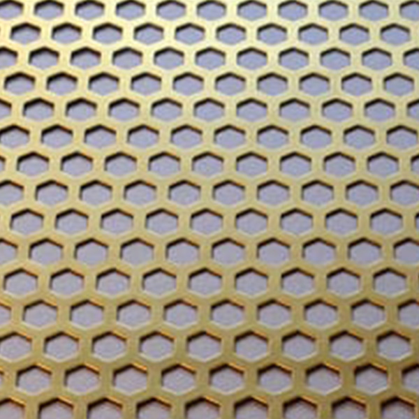 Perforated Brass Grille – Hexagon