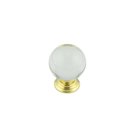 CLEAR GLASS BALL CUPBOARD KNOB
